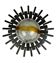 60s 70s Brutalist wall lamp wall light iron & glass by Honsel Leuchten