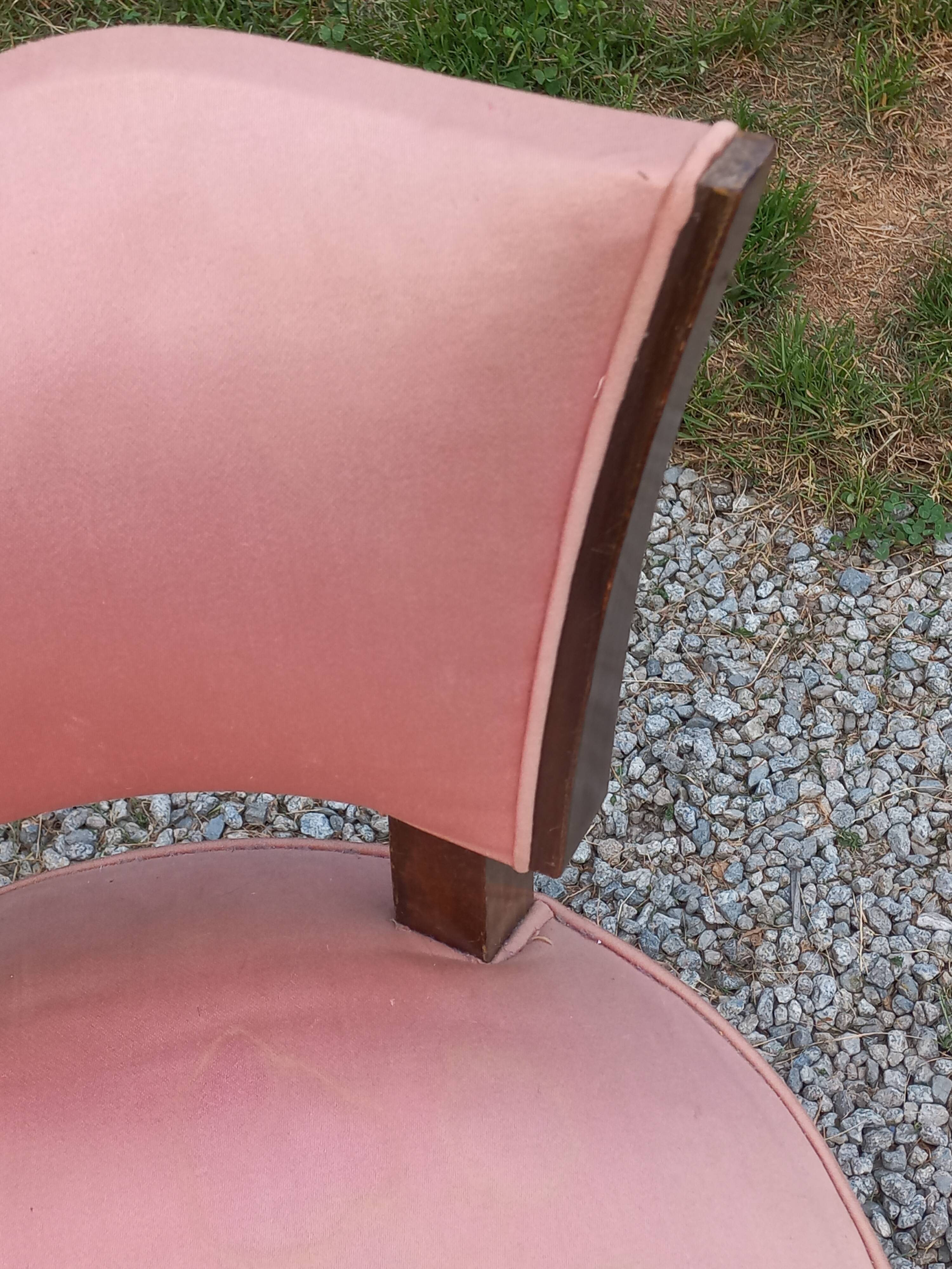 Pair of vintage low-backed bedroom chairs from the 1930s/1950s