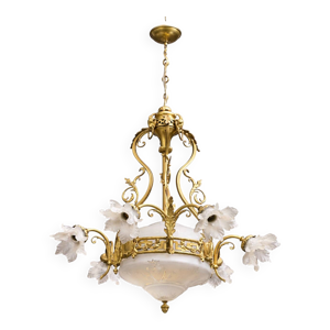 Lustre avec têtes de - bronze
