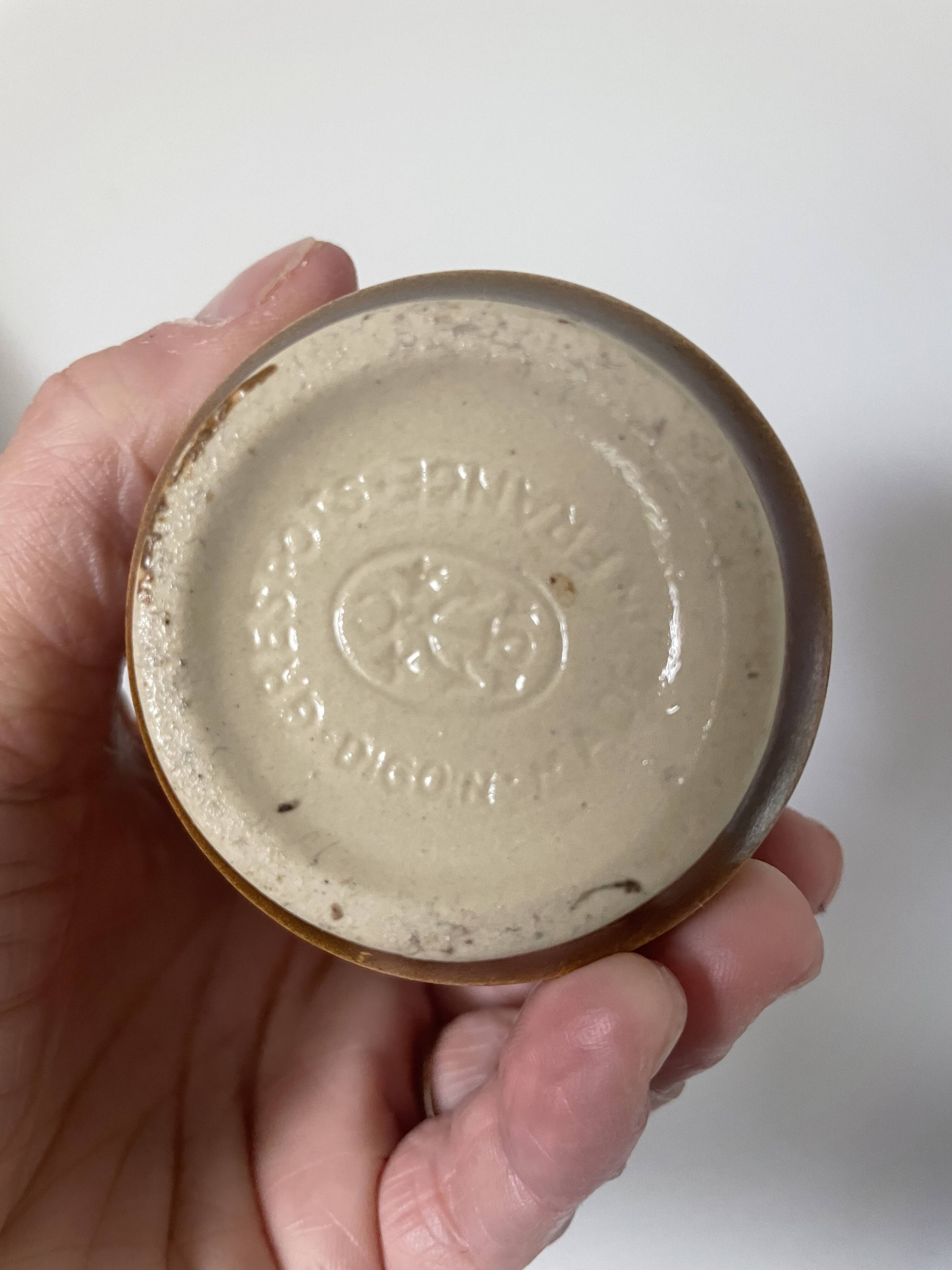 3 Digoin stoneware mugs