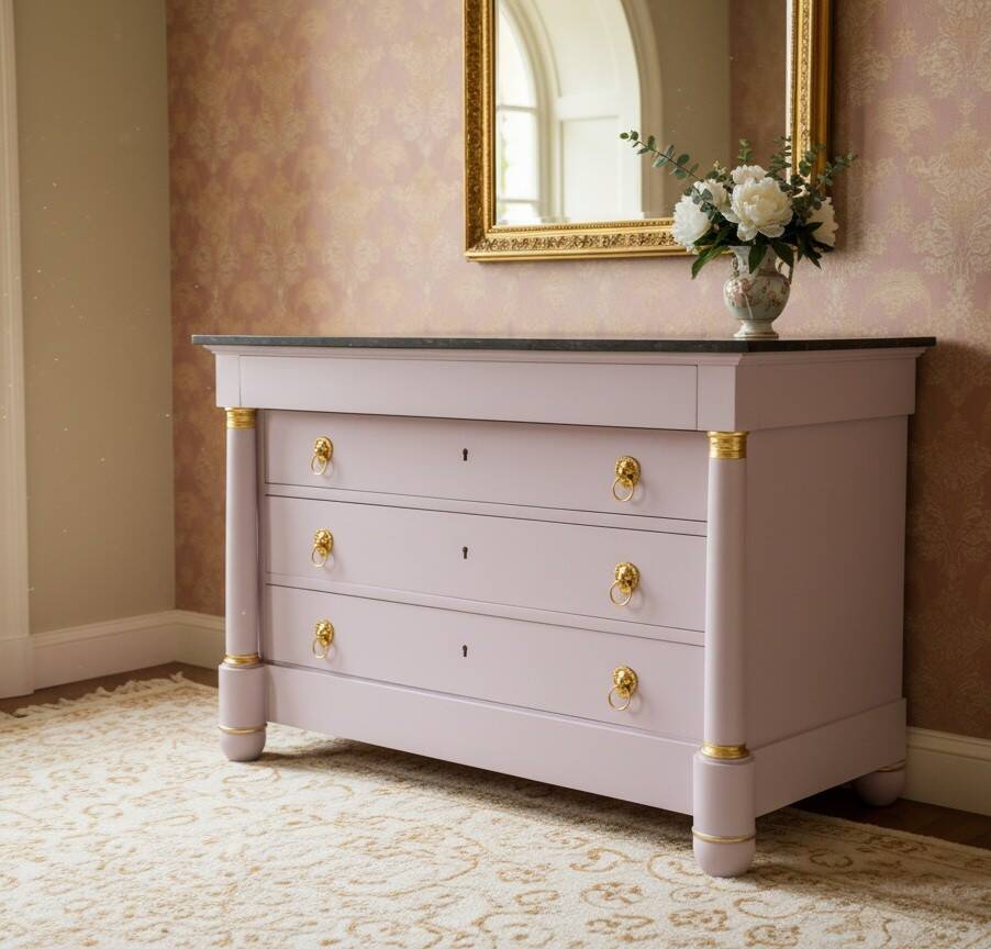 Empire style chest of drawers, 19th century, painted