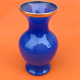 1960s baluster vase blue opaline collar with gilding foot douch