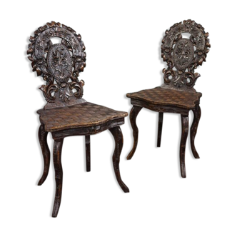 Set of 2 chairs Switzerland Black Forest