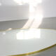 Vintage oval golden frame mirror, 70s