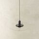 Space Age ceiling lamp by Ikea from the 1980s with two plexiglass plates and canopy made of black injection-moulded plastic.