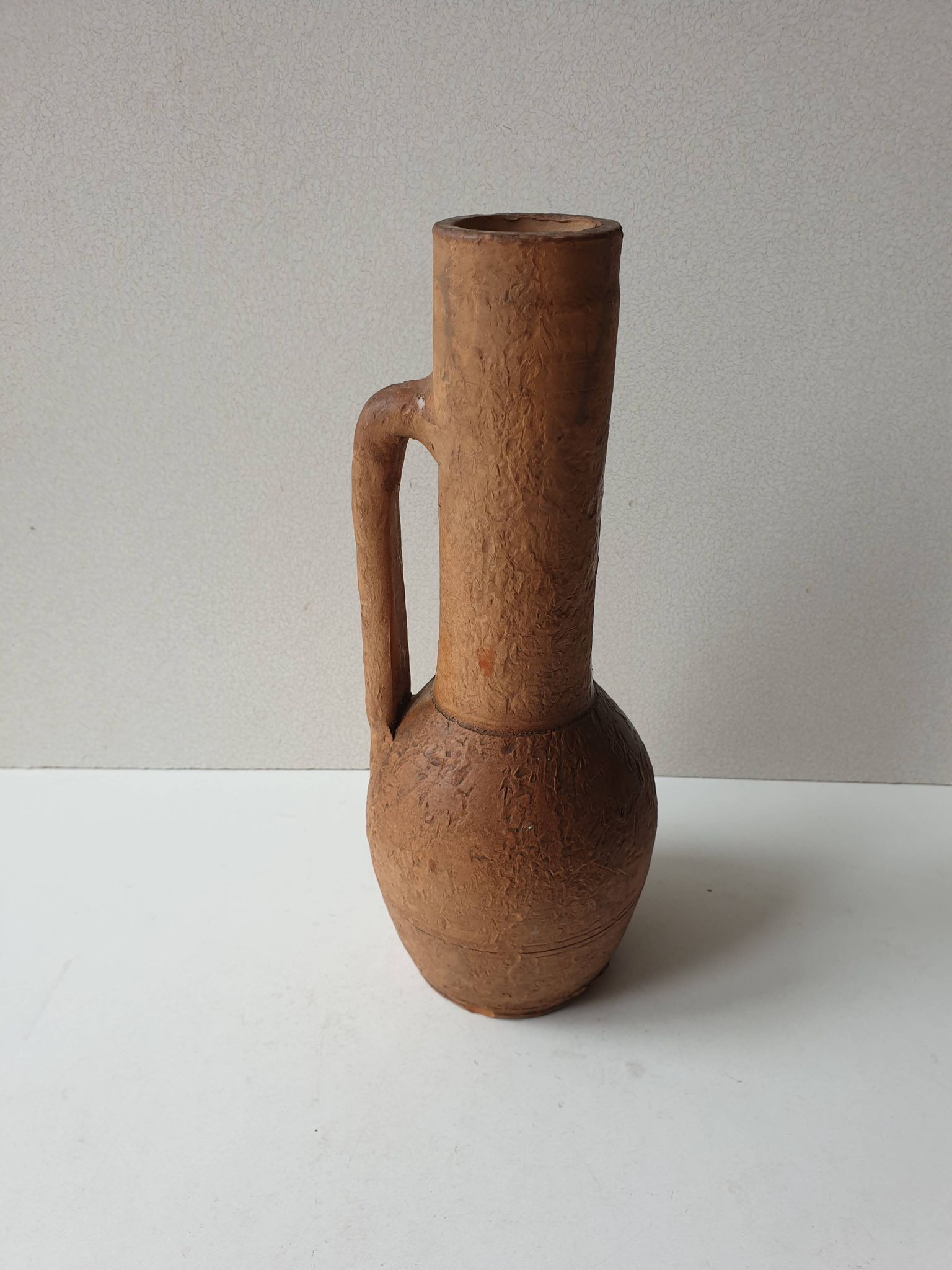 Terracotta vase height 24cm signed PC (signature to be identified)