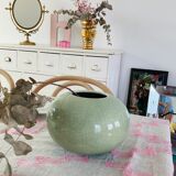 Linen bench tablecloth and pink overconting