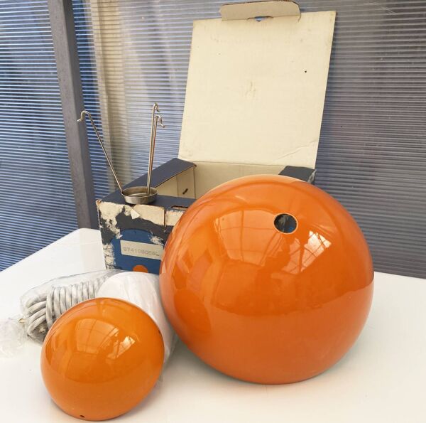 Suspension Flower Pot De Verner Panton Pour Louis Poulsen Orange