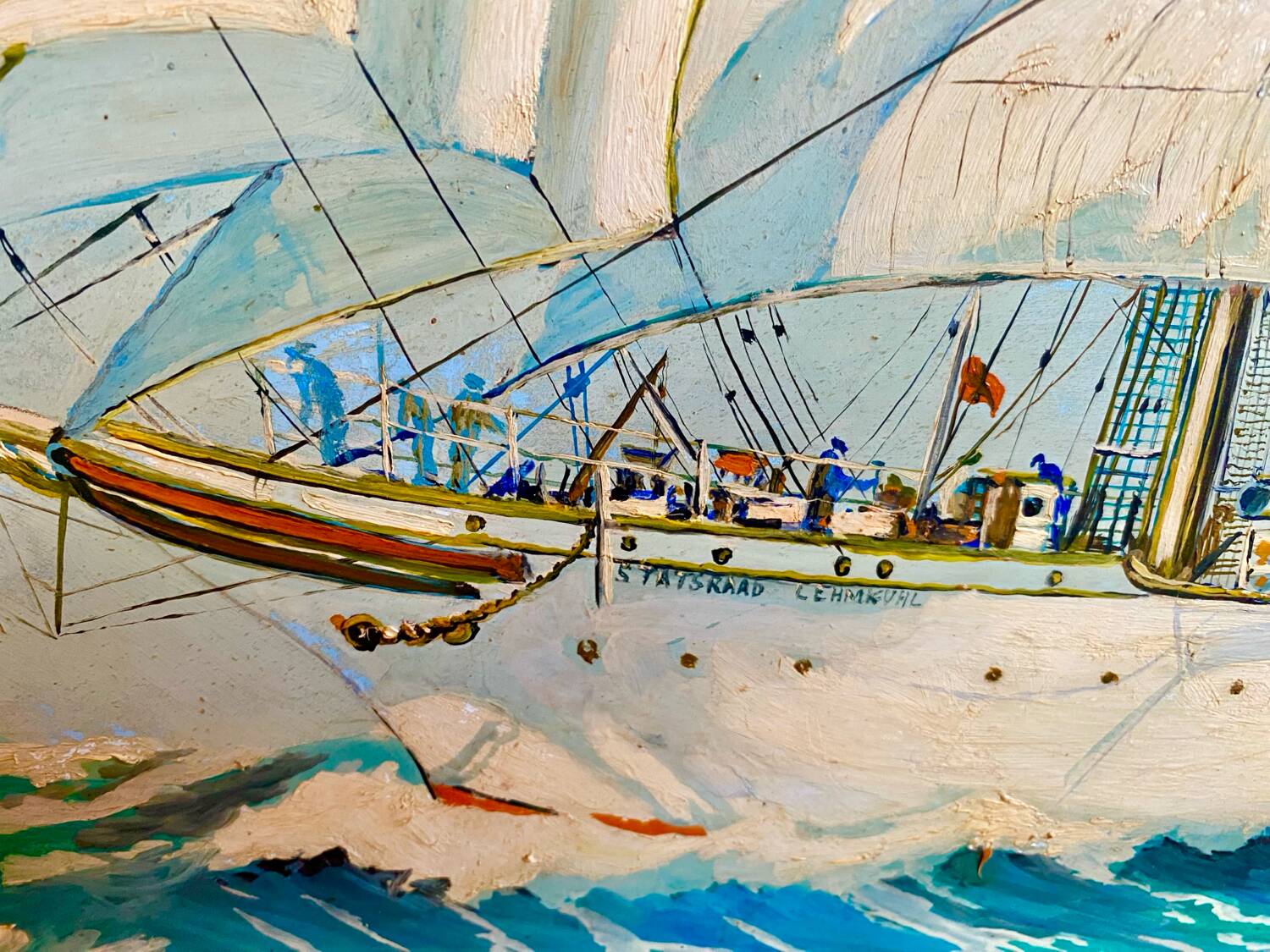 Peinture maritime originale – “Statsraad Lehmkuhl”, voile norvégienne