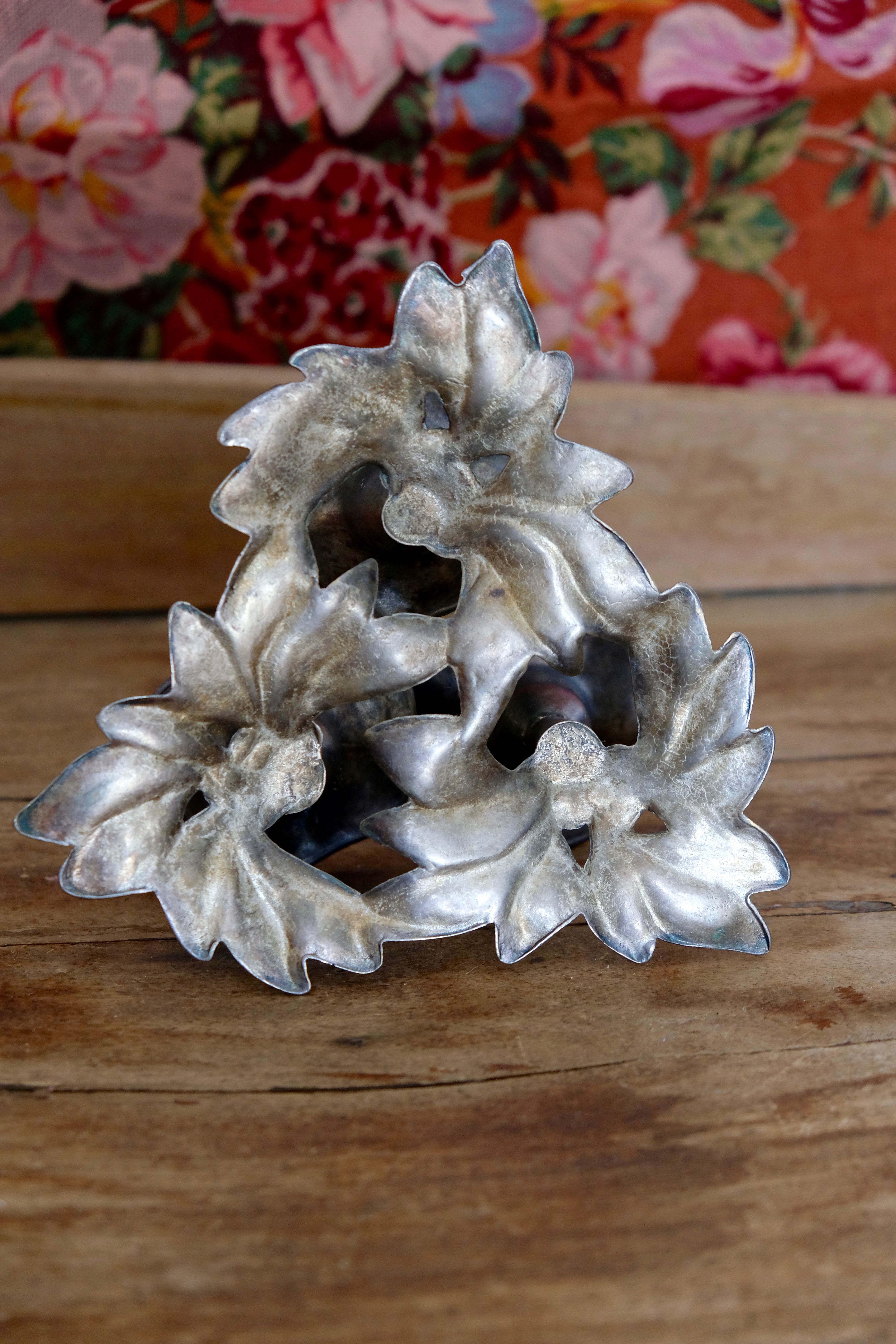 Three-flower pedestal 19th century candlestick