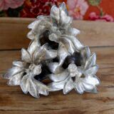 Three-flower pedestal 19th century candlestick