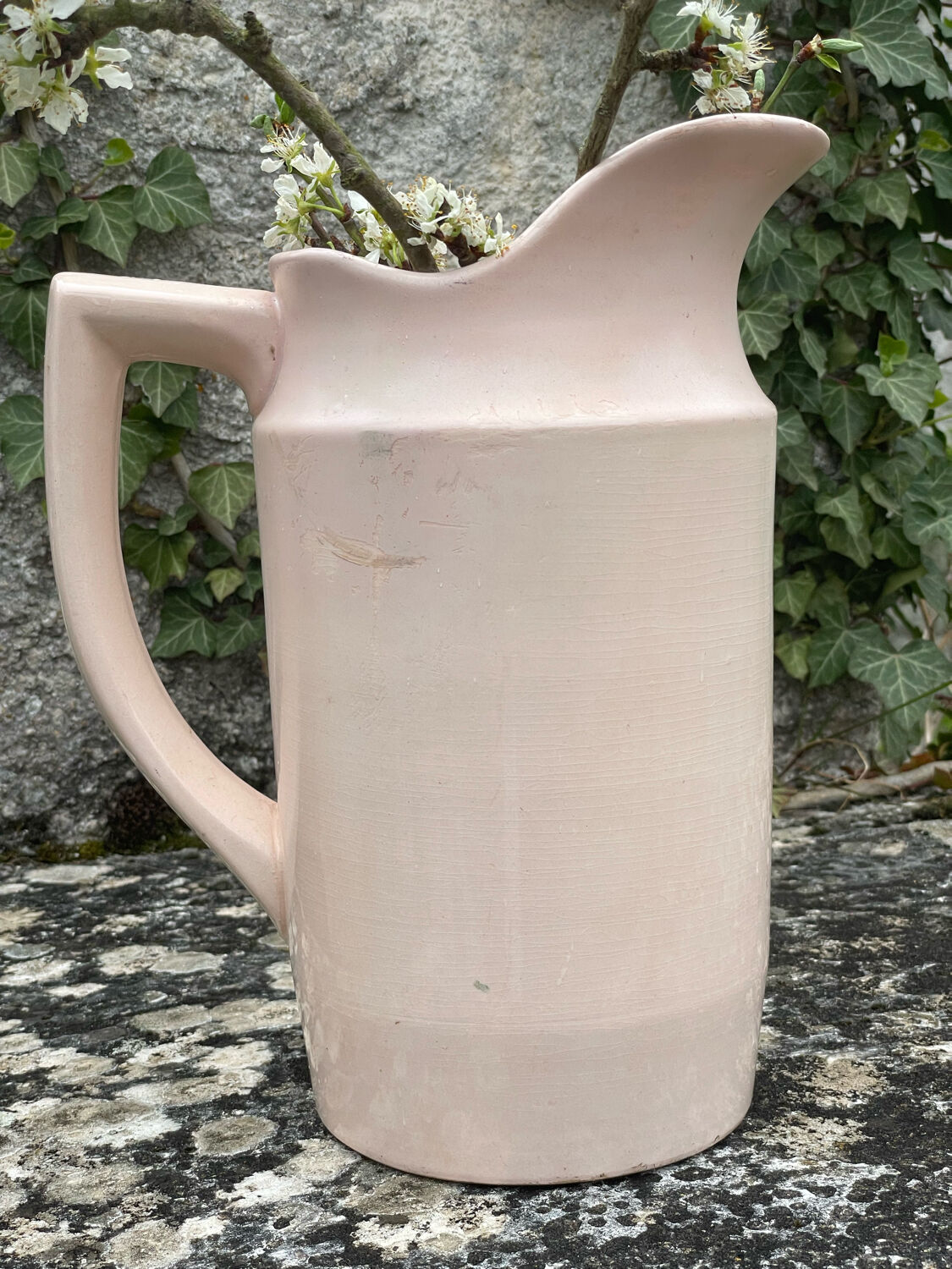 St Amand pink earthenware pitcher
