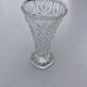 Vintage moulded glass vase from the 60s-70s, geometric design.