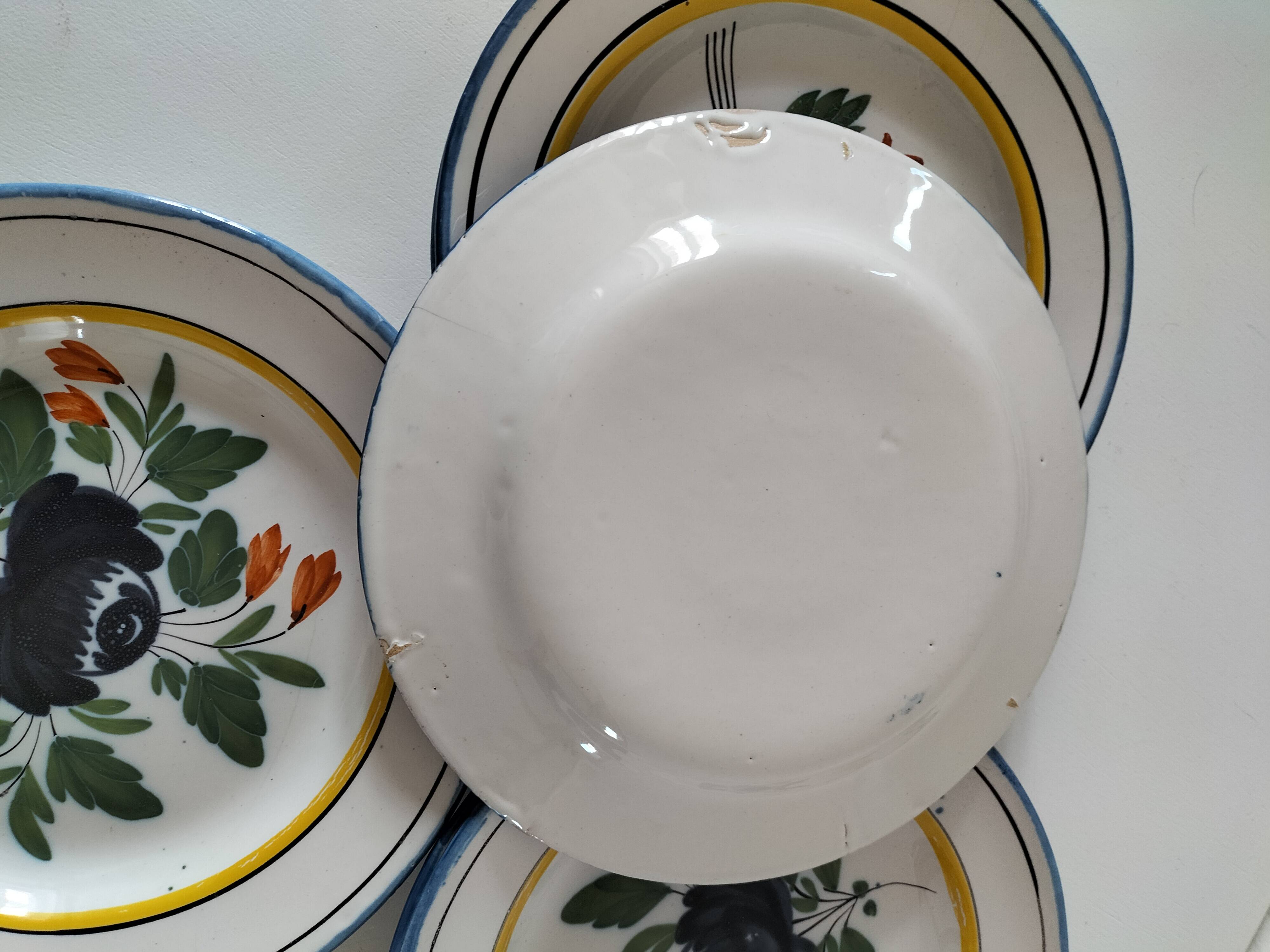 6 earthenware plates from the East - vintage 1960s