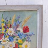 Oil on canvas still life Wild Flowers Géofournier