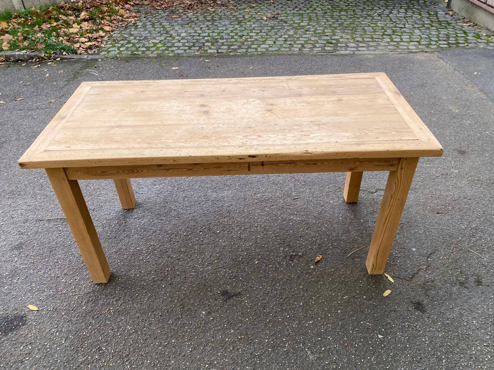 Renovated solid wood farmhouse dining table, 150cm