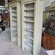 Magnificent pair of green painted fir bookcase display cabinet early 20th century