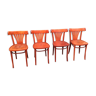 4 Chaises bistrot style Baumann vintage des années 80