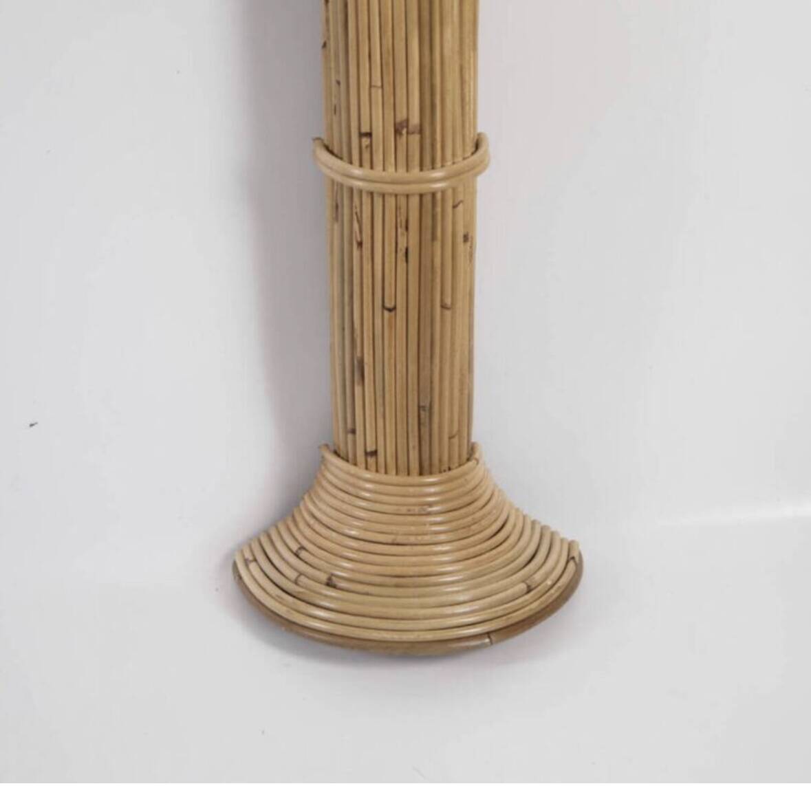 Pair of large "coconut/palm" wall lights in rattan.