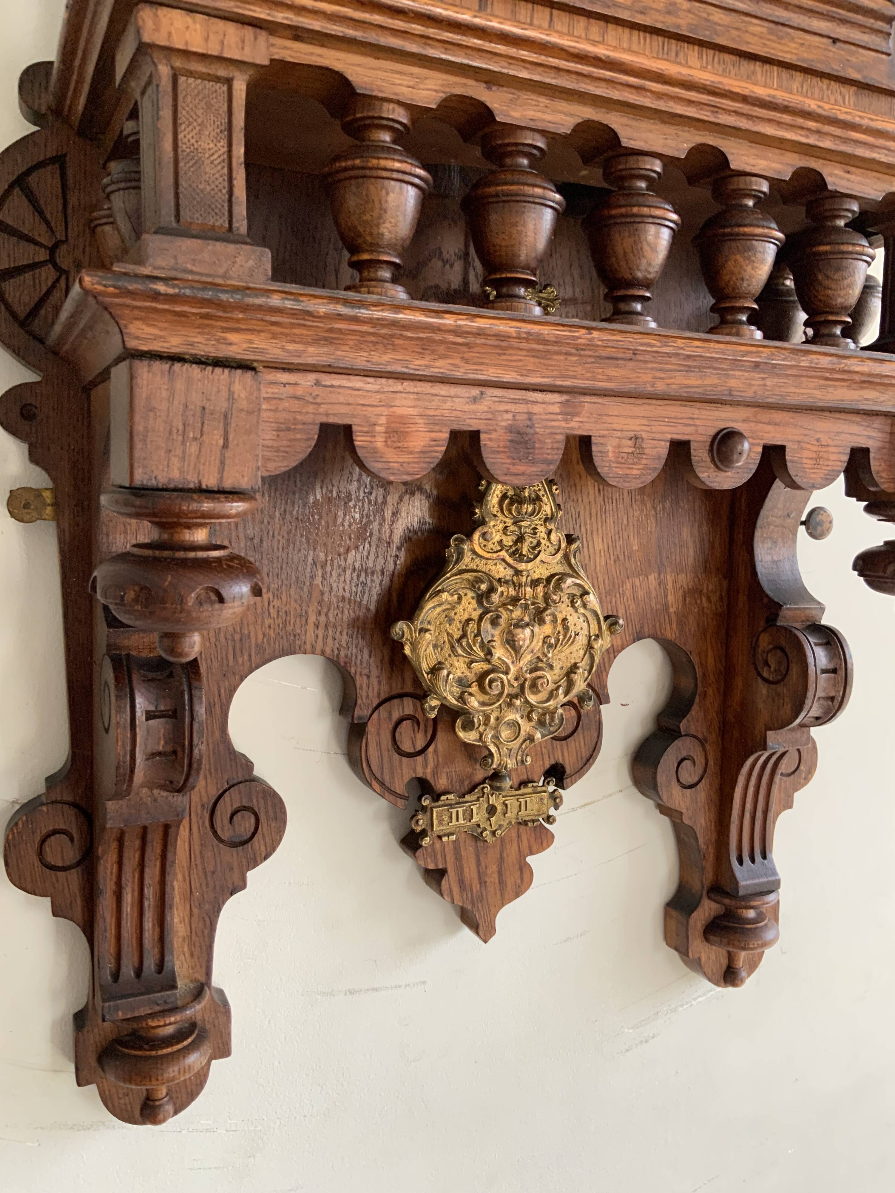 Antique Gustav Becker Freiburg Regulator Oak Case Clock, Germany, 1900s