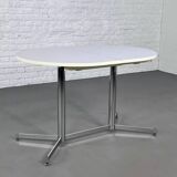 1950s oval extendable dining table in chrome and formica
