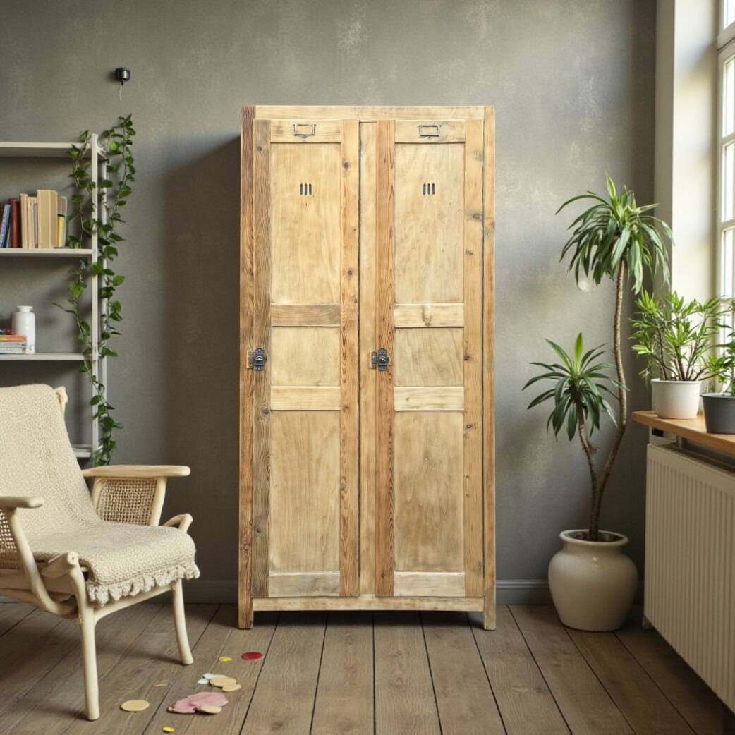 Vintage wooden wardrobe from 1940.
