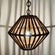 Large vintage pendant light in bamboo and rattan, circa 1960's