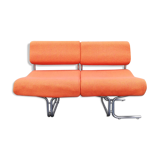 80's orange tweed sofa