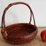 Japanese woven bamboo basket. Ikebana.