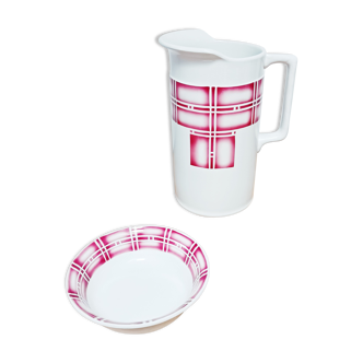 Old Sarreguemines Rostand jug