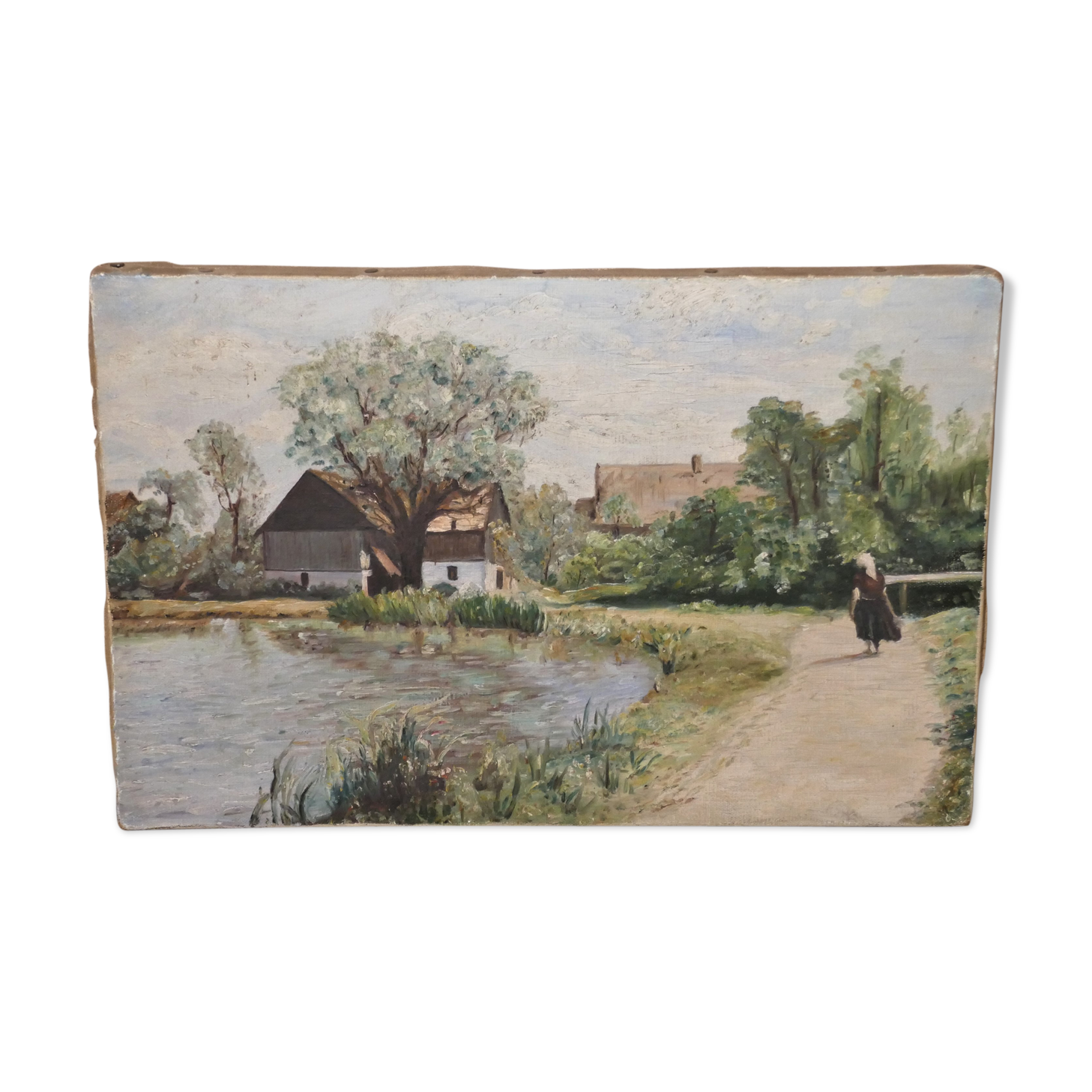 Landscape table "merchant woman on a path"