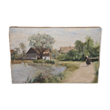 Landscape table "merchant woman on a path"