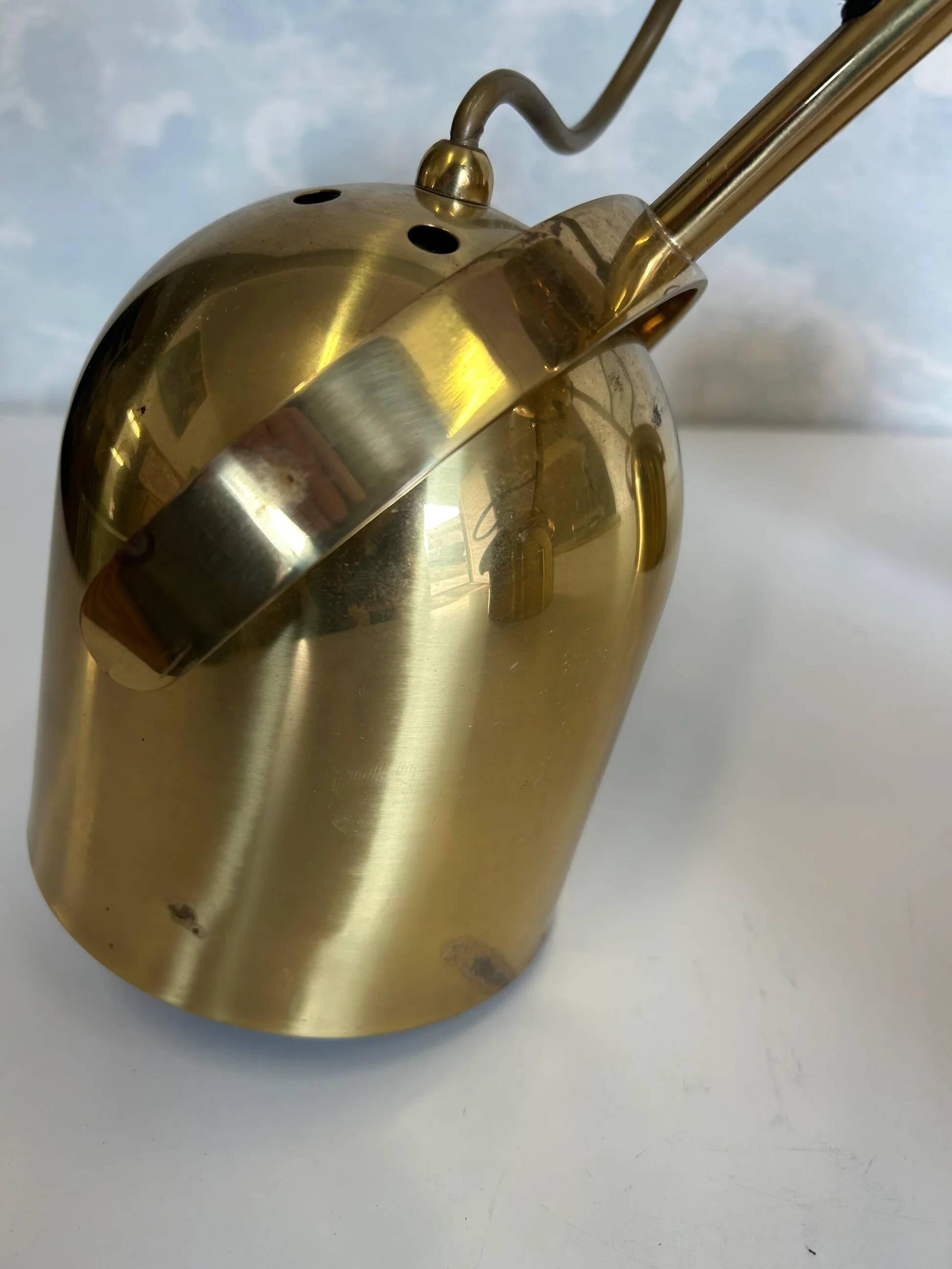 Brass ceiling light with 3 adjustable spotlights by Florian Schulz, Germany, 1970s