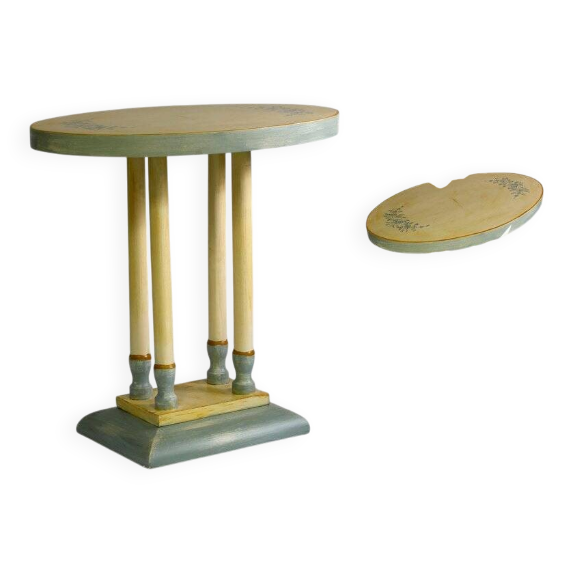 Art Deco hand-painted side table, 1930s