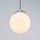 Small Mid-Century Italian Opaline & Metal Sphere Pendant Lamp