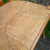 4 Chaises paillées anciennes en hêtre blond