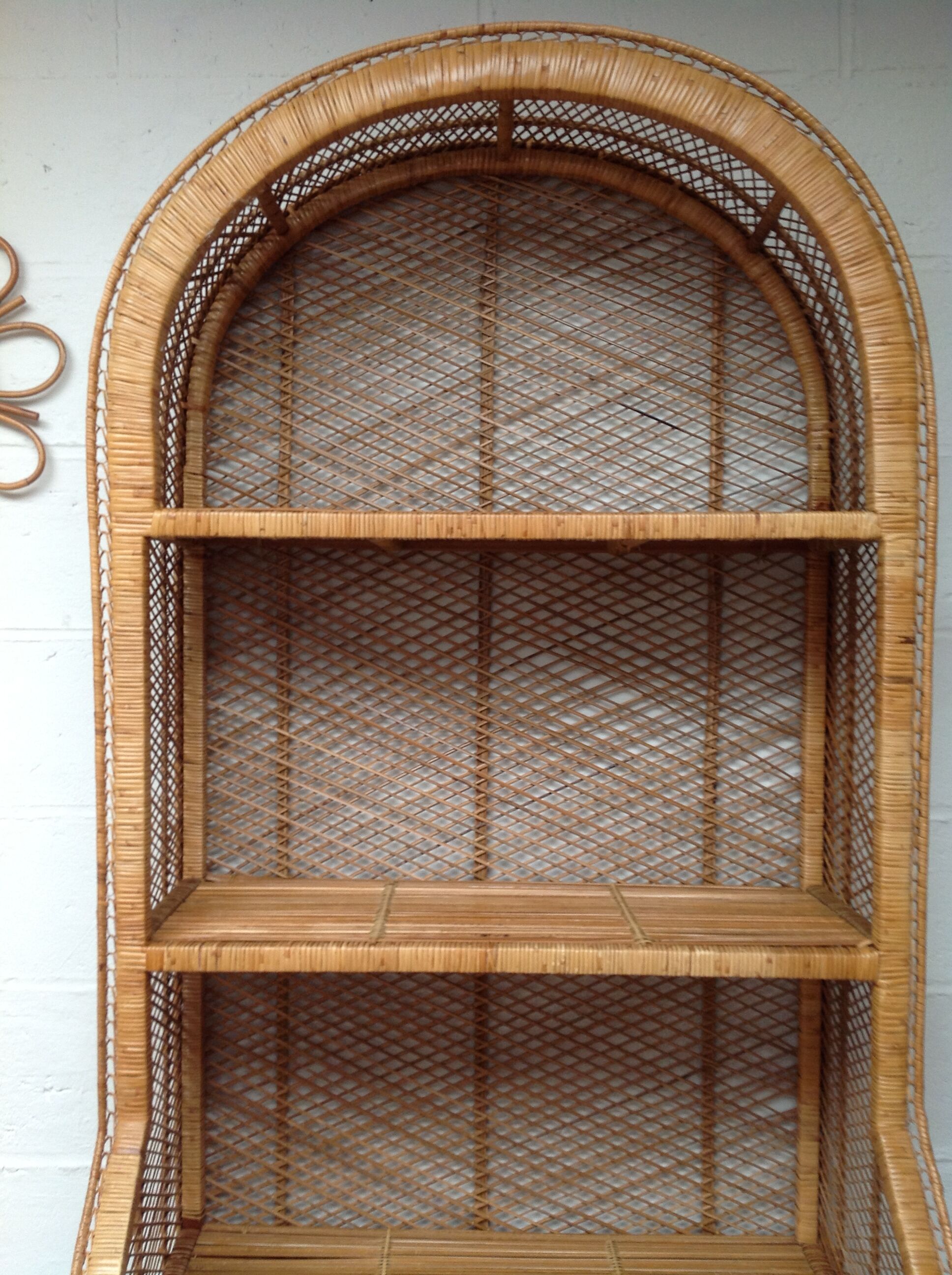 Vintage rattan bookcase