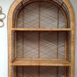Vintage rattan bookcase