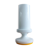 Vintage white opaline glass lamp by Valašské Meziříčí Czechoslovakia, 1970s