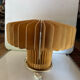 Lamps with natural wooden slats