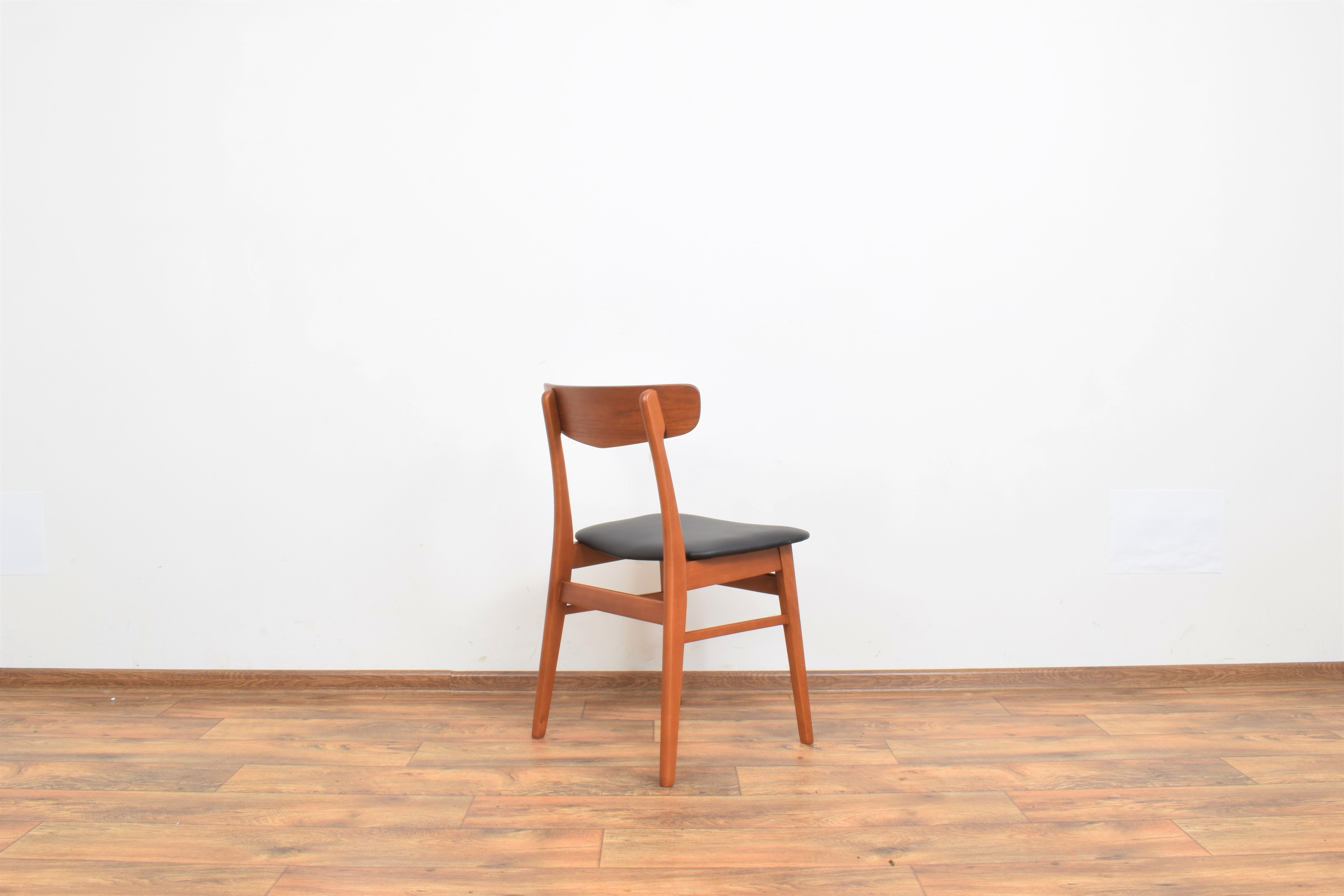 Danish teak & leather dining chairs from falstrup mobler, 1960