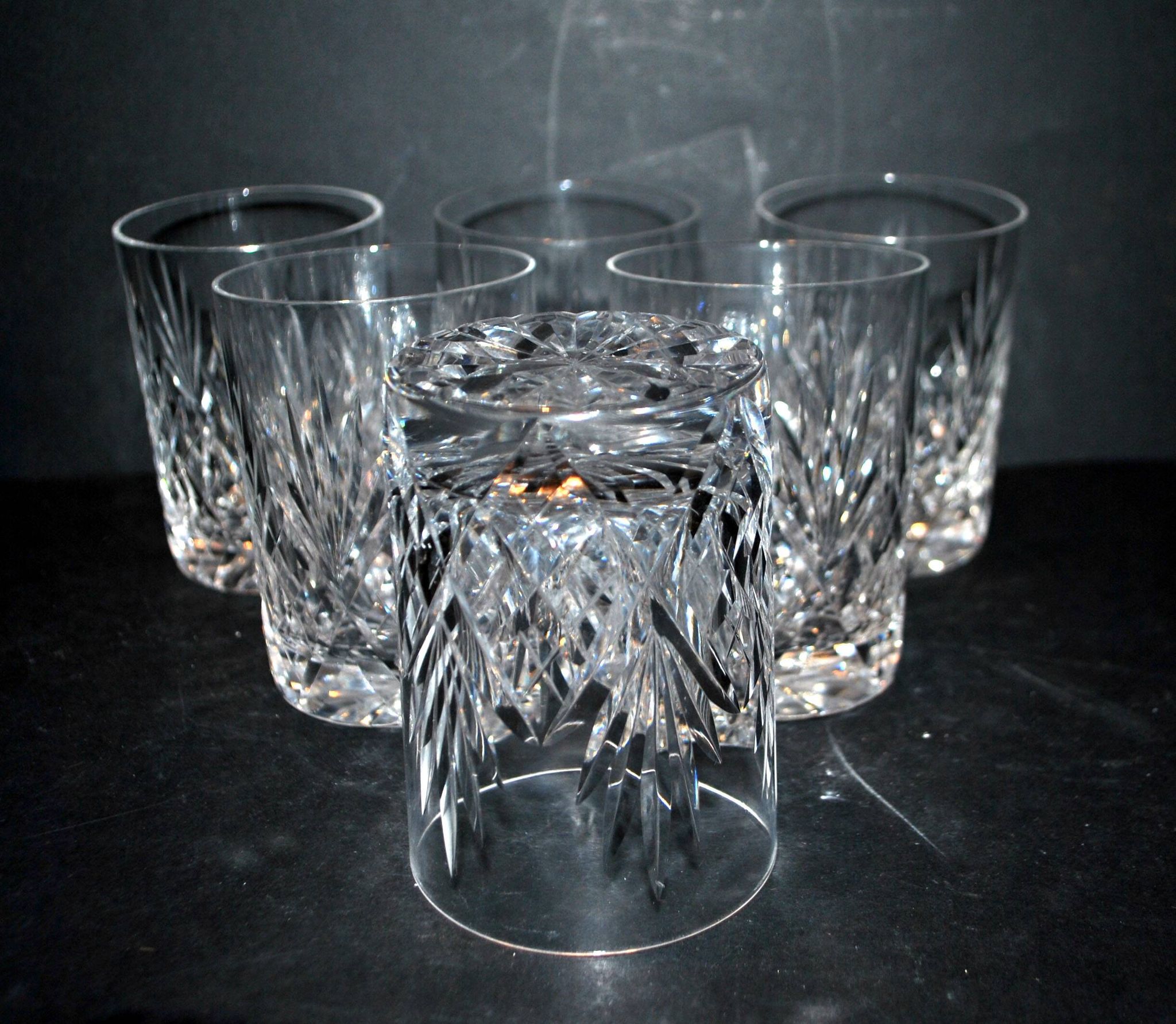 Lot de 6 verres à whisky en cristal taillé Lemberg JUNON proche Chantilly
