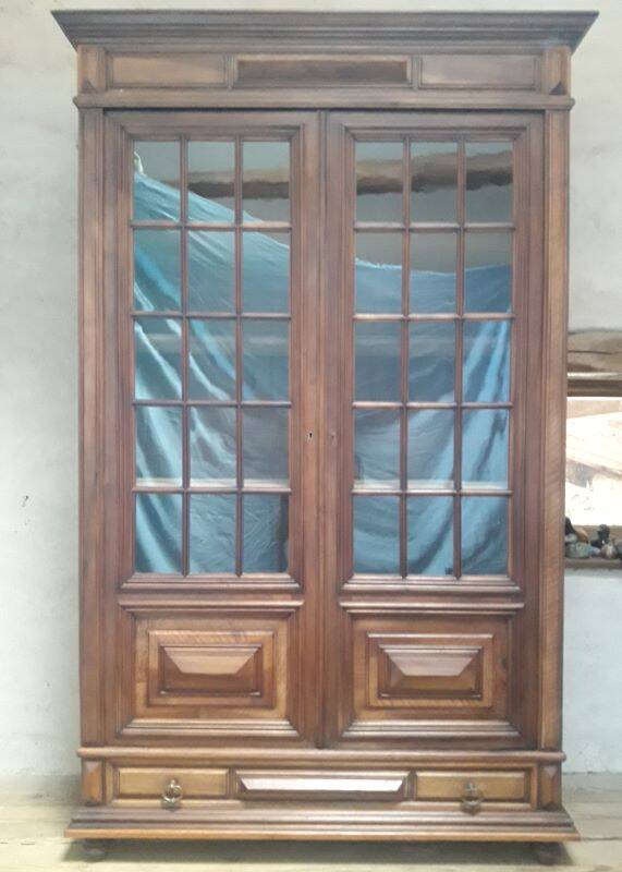 Walnut display cabinet 19th century H234cm