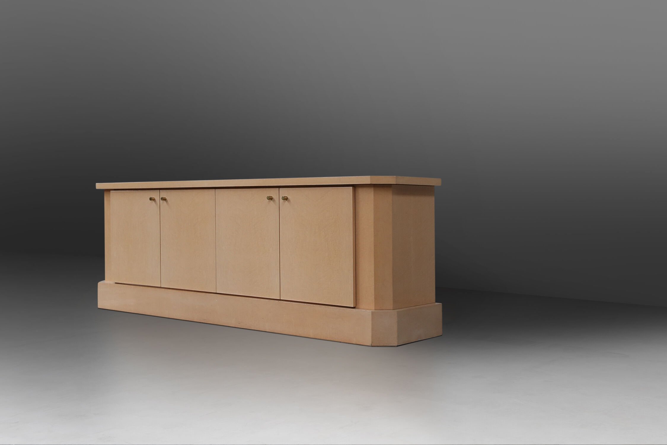 Ivory lacquer sideboard by Jean-Claude Dresse
