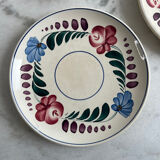 3 small hand-painted dessert plates from Sarreguemines