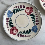 3 petites assiettes à dessert peint à la main Sarreguemines