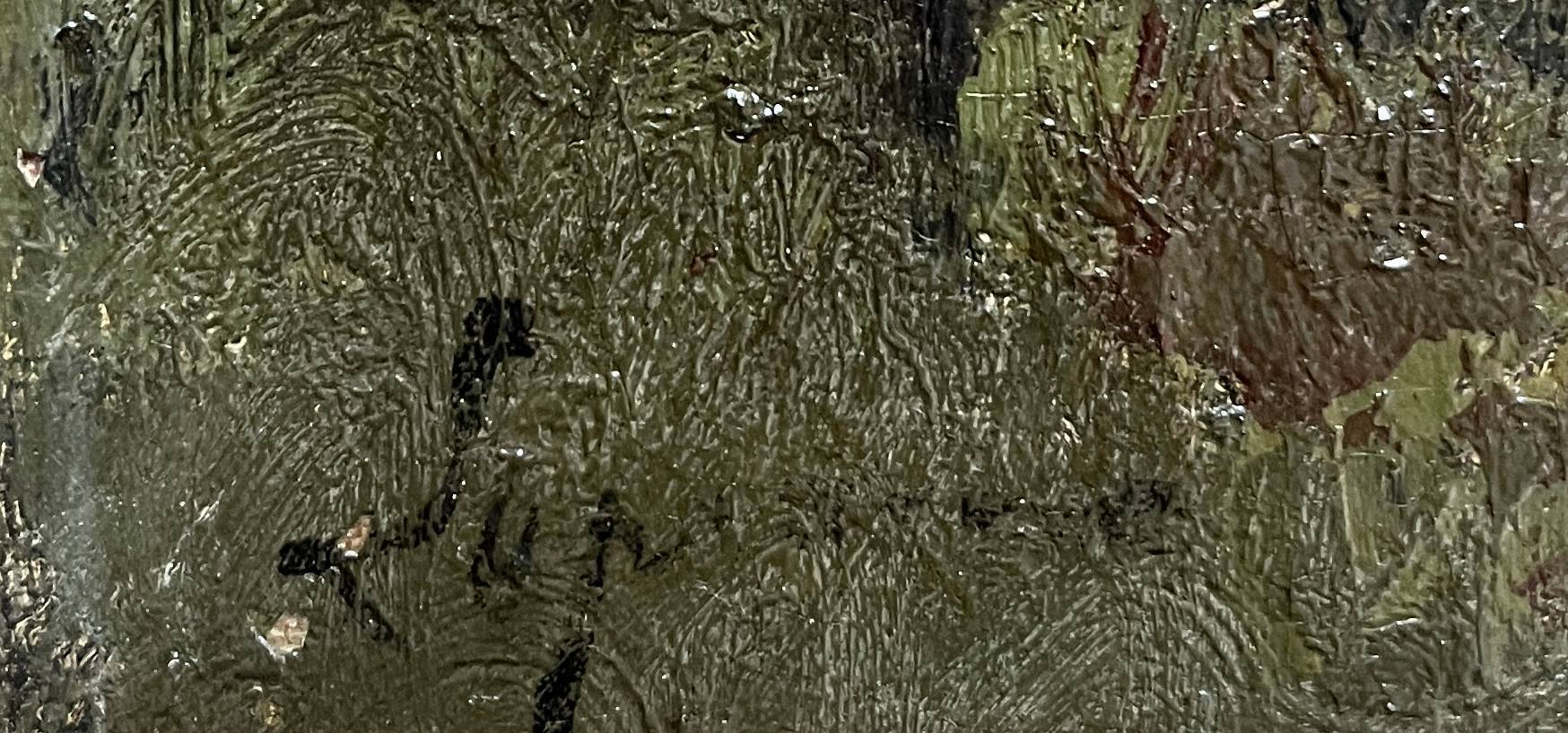 HST painting "Forest landscape" 19th century Barbizon signed