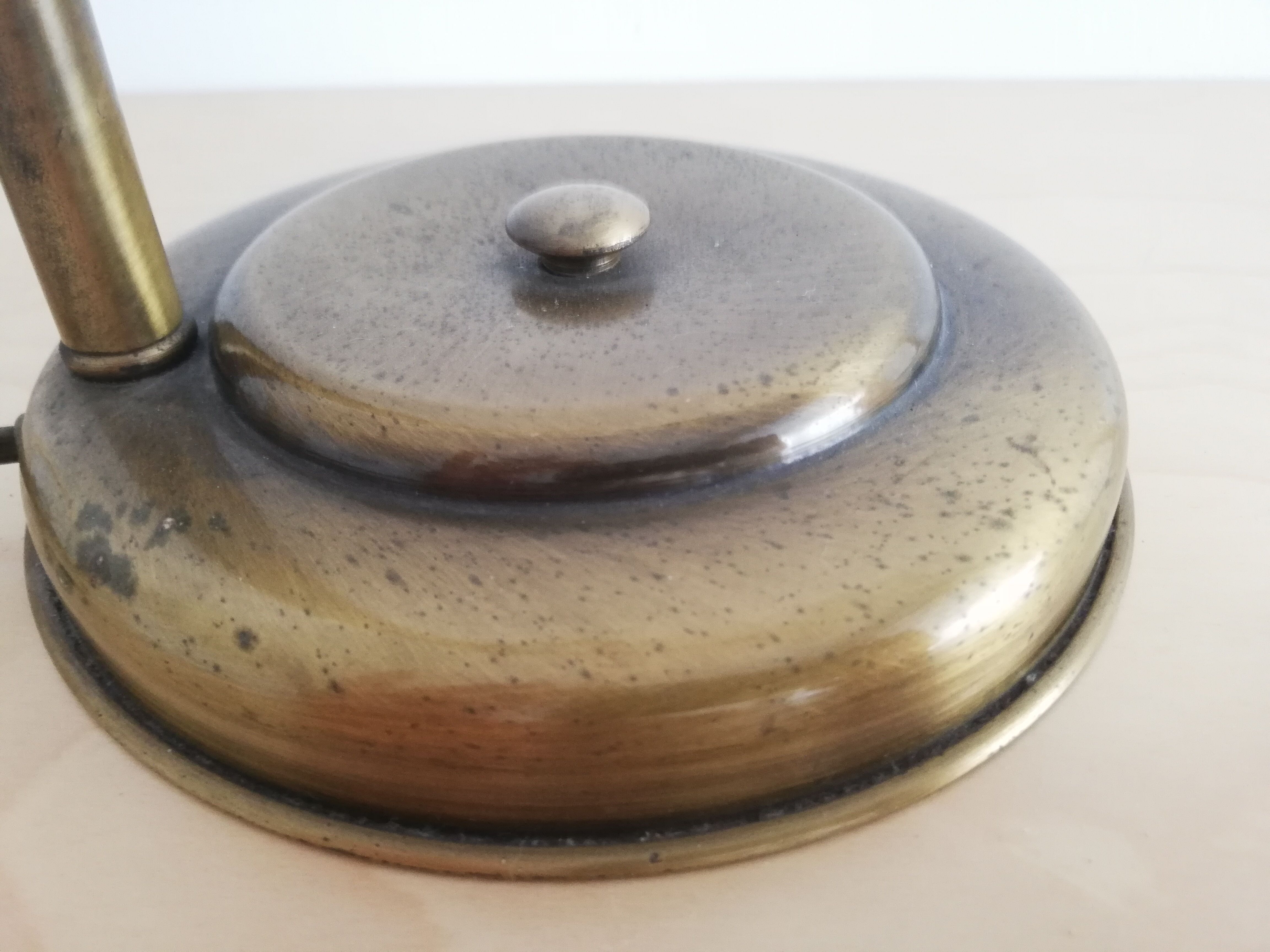 1960s brass and glass table lamp vintage