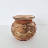 Wooden and brass vase