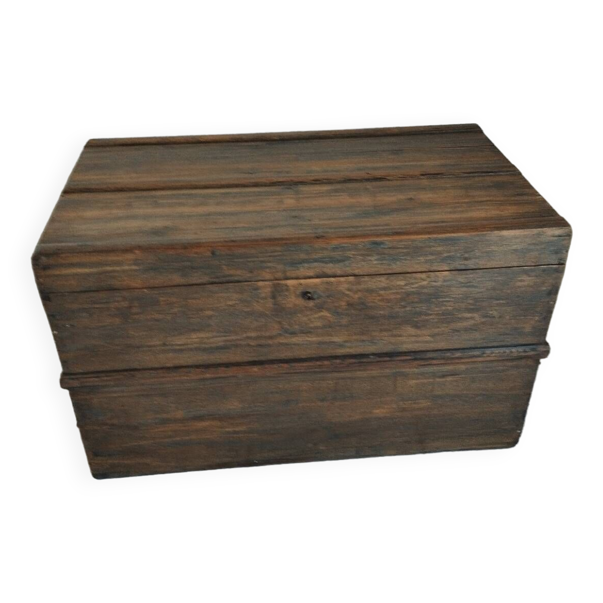 Old waxed wooden trunk 19th century